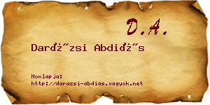Darázsi Abdiás névjegykártya